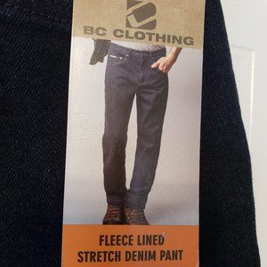 NWT The BC Clothing Co. Fleeced Lined Denim, Size 32 x 32